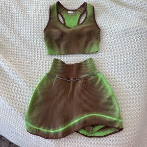 PH5 Green and Brown Ribbed Racerback Set